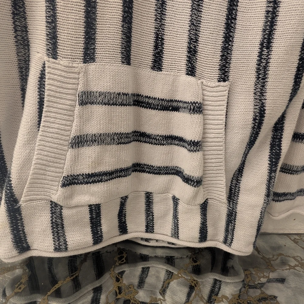 Elan Navy and White Nautical Knit Sweater